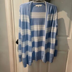 Verve Ami Blue And White Open Cardigan Large New